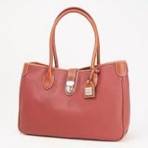 Dooney & Bourke Archives-Pebble Leather Tuck Lock Tote-Wine